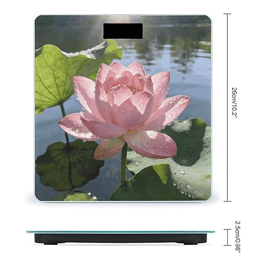 Morning Dew and Lotus Light Smart Scale for Body Weight Digital Bathroom Scale Toughened Glass Weight Scale with Large LCD Backlight Display High Precision Scales Weighing Machine