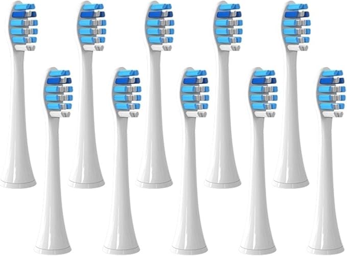 Brush Heads Compatible for with Philips Sonicare Tips Soft Dupont Nozzles Vacuum Sealed Packaged Hx3/6/8/9 Series General(10pcs Blue)