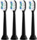 Compatible for PhilipsElectric Toothbrush Replacement Toothbrush Heads Diamond Clean Brush Head for 4100 5300 6500(Black-4 Pcs)