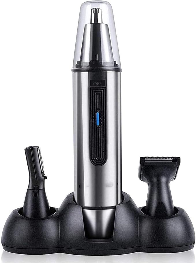 WEedsy Ear and Nose Hair Trimmer Professional Painless Eyebrow Facial Ear Hair Trimmer Clipper for Men and Women Battery-Operated IPX7 Waterproof Dual Edge Blades for Easy Cleansing