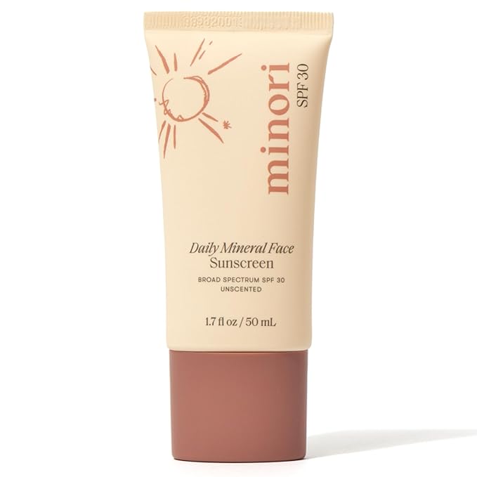 Minori Daily Mineral Sunscreen SPF 30 100% Non-Nano Zinc Oxide No White Cast Non-Greasy Pore-Smoothing Face Sunscreen Unscented Vegan 1.7 fl oz