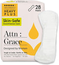 Attn: Grace Heavy Plus Incontinence Pads for Women 28-Pack - Plant-Based High Absorbency Breathable - Incontinence Pads for Heavy Bladder Leaks &amp Sensitive Skin