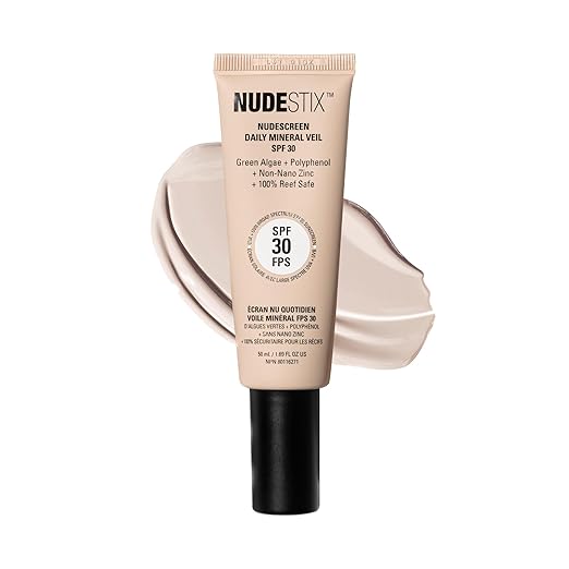 Nudestix Nudescreen Daily Mineral Veil SPF 30 – Lightweight Tinted Mineral Sunscreen with Zinc Oxide for UVA/UVB &amp Blue Light Protection