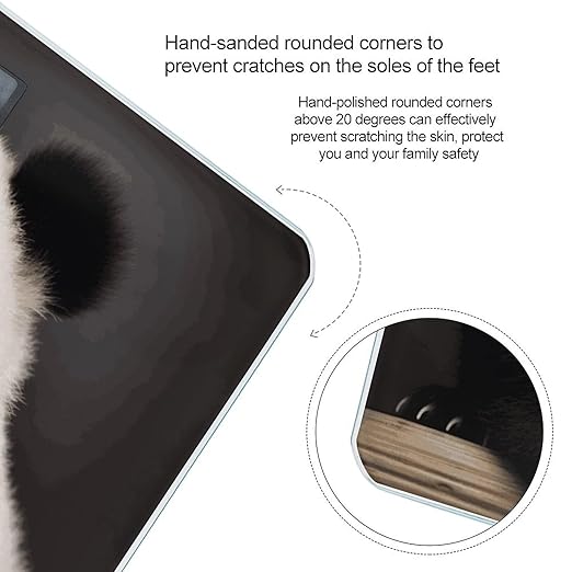 Digital Bathroom Scale for Body Weight Scale with Bright LCD Display High Accuracy Step-On Technology Auto On/Off Cute Black and White Panda Digital Scales 400 Lbs /180kg