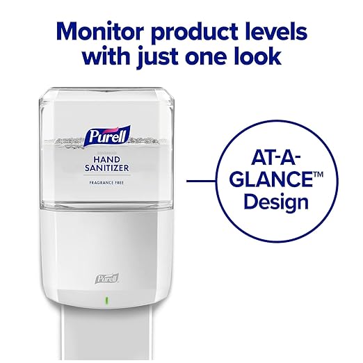 PURELL MESSENGER Floor Stand with ES8 Automatic Dispenser White (Pack of 1) - 7308-DS-SLV