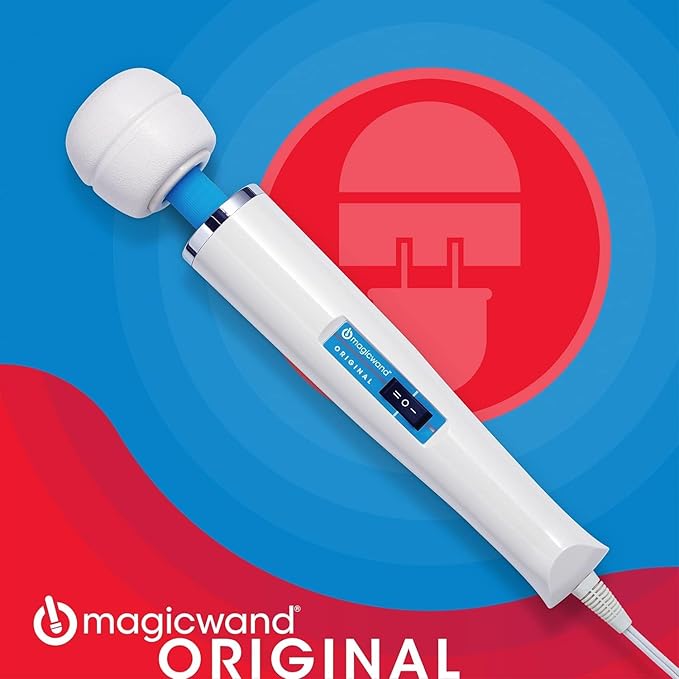 Authentic Magic Wand Original Massager - Ultra-Powerful 2-Speed Plug-in Personal Massager with Free IntiMD Pin Point Attachment