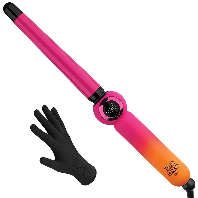 Bed Head Rock N' Waver Digital Tapered Curling Wand | Natural-Looking Textured Waves (3/4-1 in)