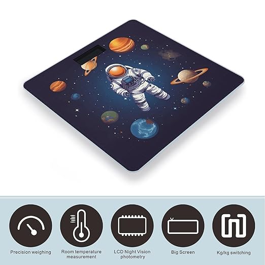 Space Astronaut Smart Scale for Body Weight Accurate Bathroom Scale with LED Display Digital Weight Scales Weighing Machine High Precision Scales for Bath Home