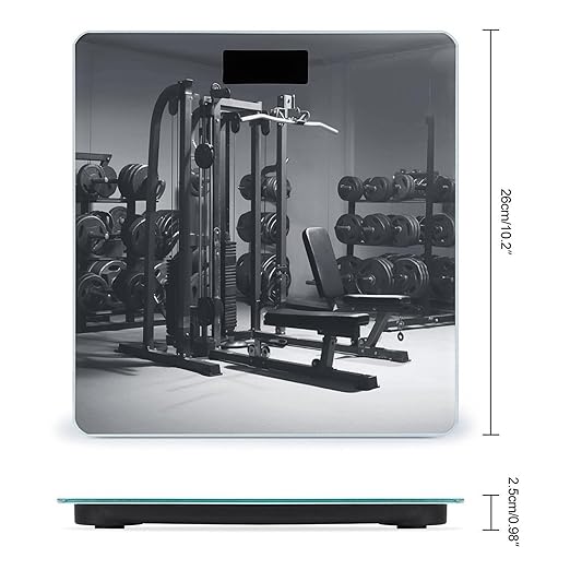 Gym Equipment Weight ScaleClear LED Display Bathroom Digital Weighing ScaleTempered Glass Digital Bathroom Scale for Body Weight Capacity Up to 400 Lbs