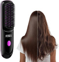 2026 Cordless Hair Straightener Brush200 Million Negative Ionic Portable Hair Straightener Comb for Womenwith LED Display20S Fast HeatingHair Brushs for Travel (Black)