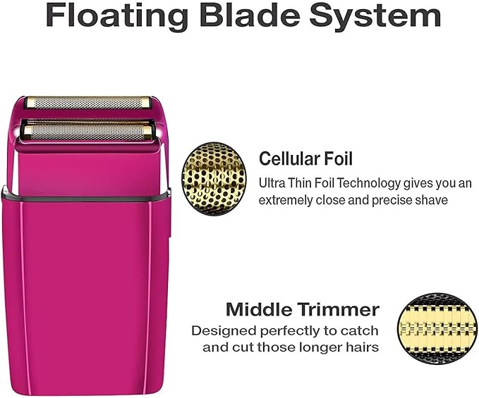 Replacement Foil and Blades Set Compatible for BaByliss PRO Barberology Cordless Metal Double Foil Shaver FXFS2(Gold)