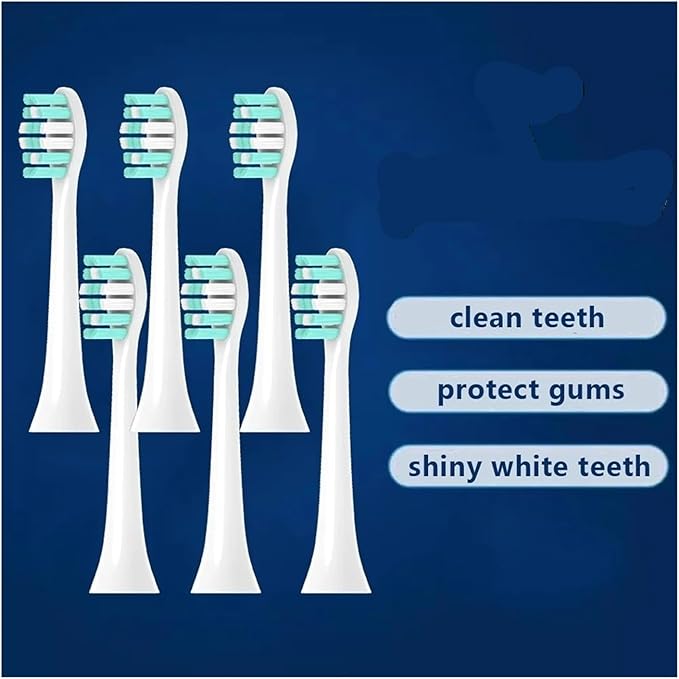 Compatible for Philips HX6100 HX6220 HX6212 HX6312 HX6411 HX6431 HX6500 HX6511 HX6512 Replacement DuPon Toothbrush Soft Bristle Brush Heads(Brown)