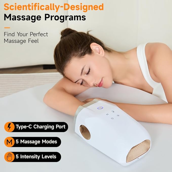 Hand Massager Cordless Hand Massager for Arthritis and Carpal Tunnel Gift for Men Women Parents Relaxation at Office