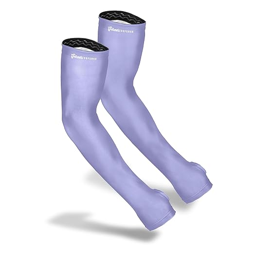 FARMER'S DEFENSE Gardening Arm Sleeves|UV Cooling Protective Sleeve Women &amp Men|Anti-Scratch Cover Sun UPF Outdoor Protection - Lavender - XXL
