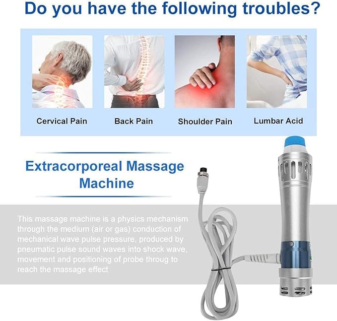 KLUFO Shockwave Therapy Machine Shock Wave Electromagnetic ED Treatment Pain Relief Deep Muscle Massager Relax Device for Erectile Dysfunction with 7 Massage Head