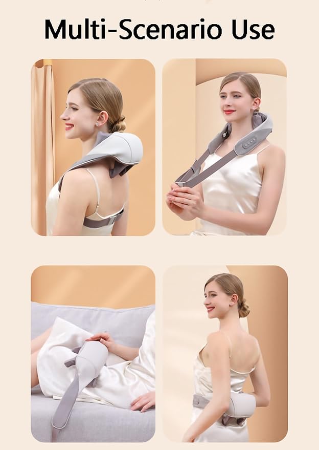 Neck and Shoulder Gift for Mom Dad Men WomenShiatsu Neck and Back Massager 3D Kneading Massage Pillow with Heat Deep Tissue Kneading Pillow Massage