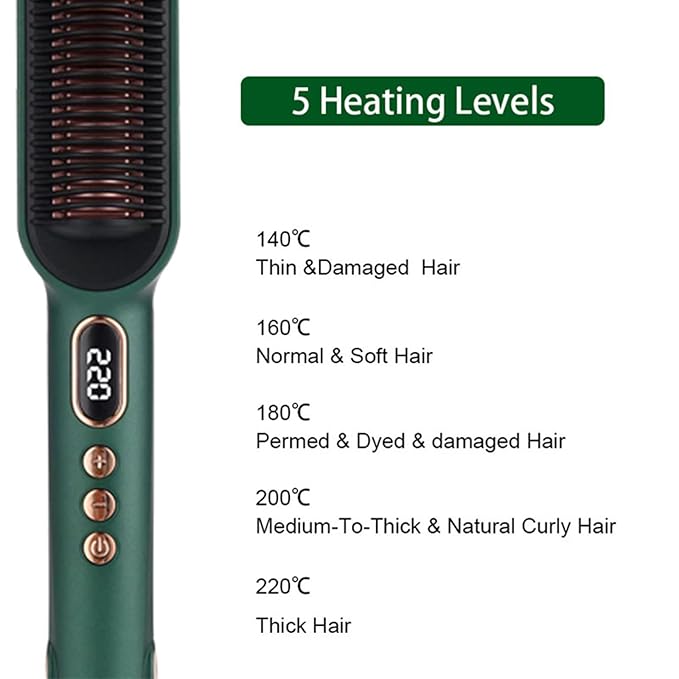 ZJchao Hair Styling Tool Portable Dual Purpose LCD Hair Curler Straightener Adjustable Temp for Home and Salon Use (US Plug)