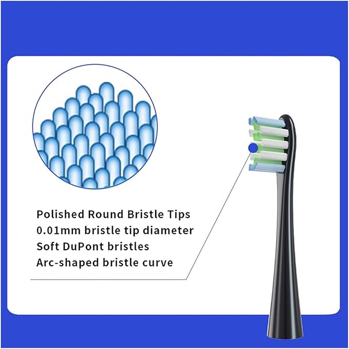 Brush Head ReplacementCompatible for Oclean Electric Toothbrush Soft Bristle X/X PRO/ Z1 Brushes Replaceable Fit(10 White 10 Black)