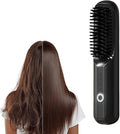 Cordless Hair Straightener Brush 2025 New Portable Hair Straightener Fast Heating MCH Ceramic Brush for Smooth Frizz Free Hair USB Rechargeable for Short Long Hair Travel Vacation Home (Black-A)