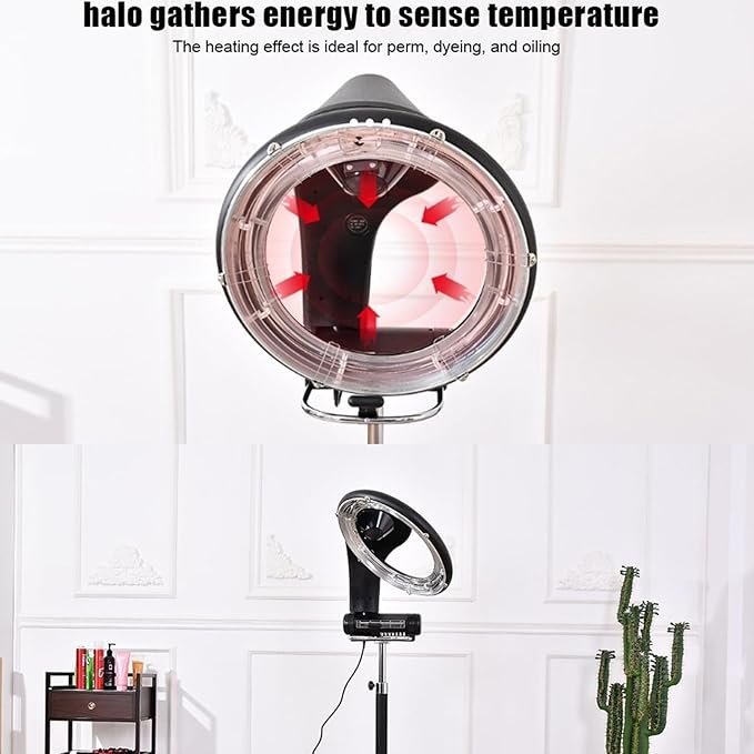 Hair Perm Color Accelerator Processor Professional Salon Hair Dryer Orbiting Hair Dryer Temperature Height Adjustable for Color Processor Salon SPA Home Hair Care(Hanging)