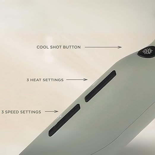 StyleCraft Professional Hair Dryer – Instinct-X with Brushless Motor &amp Digital Display Sage Lightweight Blow Dryer JetLiner x Silver Bullet with Digital Motor – Includes Nozzles &amp Diffuser
