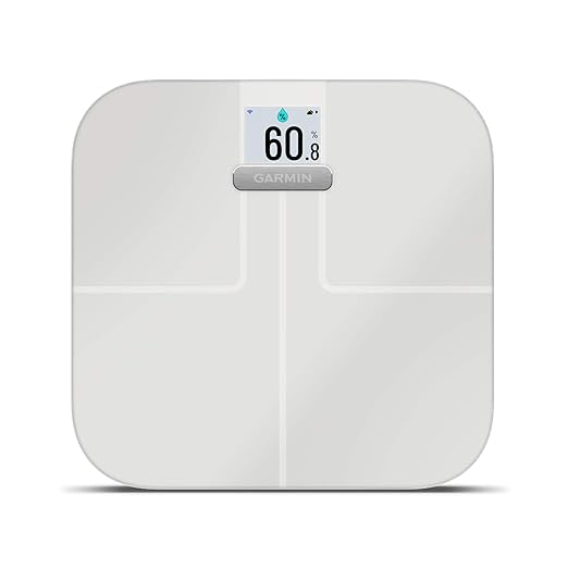 Garmin Index S2 Smart Scale with Wireless Connectivity Measure Body Fat Muscle Bone Mass Body Water% and More White (010-02294-03) (Renewed)