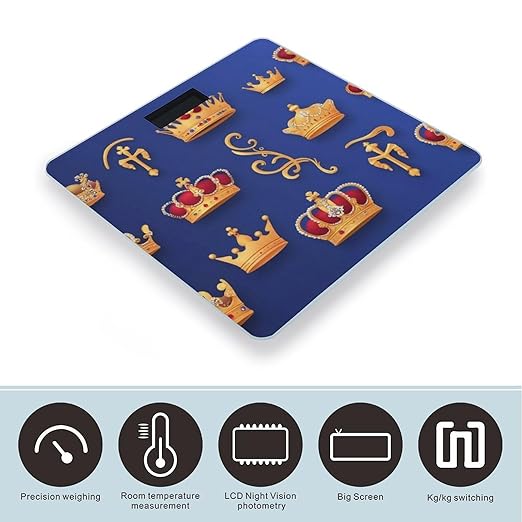 Energy Saving Scale Bathroom Weighing Scale Smart Scale for Body Weight Digital Purple Blue Gold Royal Crown