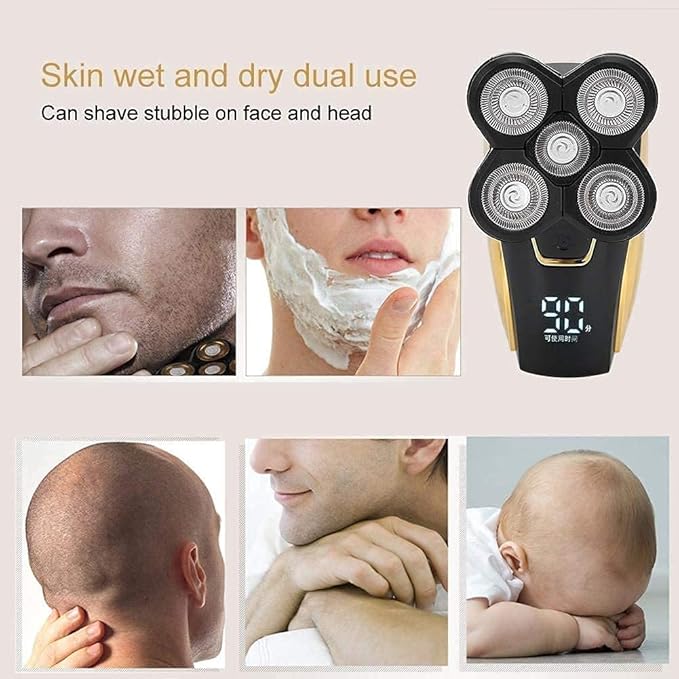 Electric Razor for MenMen's 4 in 1 Cordless Electric Rotary ShaversWaterproof USB Rechargeable Electric Shaver