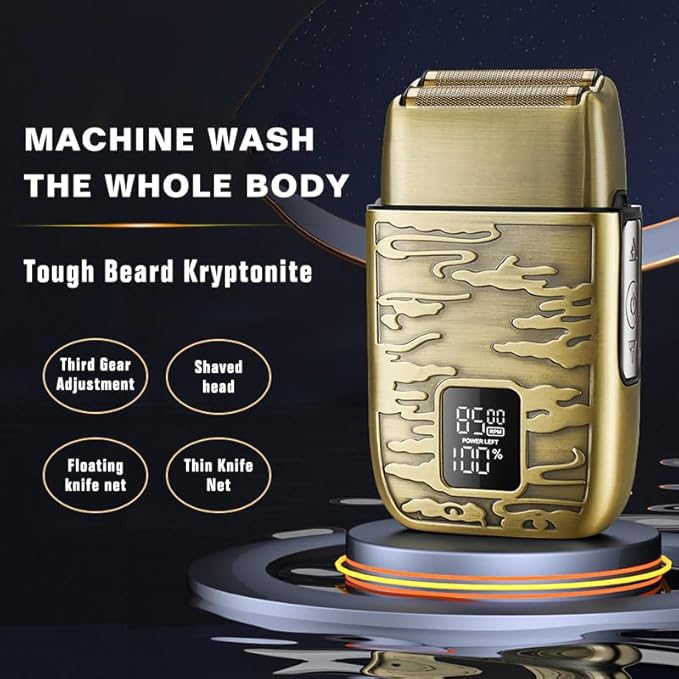 Electric Razors for Men All Metal Digital Display Men's Electric Shaver Full Body Washing Household Electric Razor Hair Salon Bald Hair Clipper