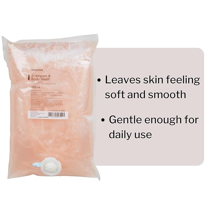 McKesson Body Wash and Shampoo Refill Bag Apricot Scent 2000 mL 1 Count
