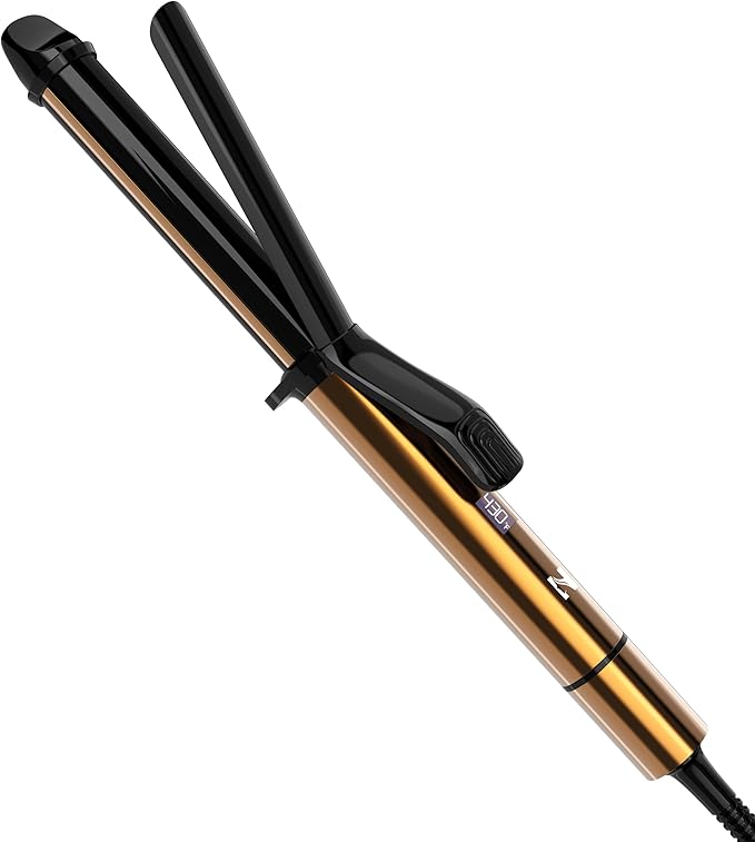 Nicebay Curling Iron 1 Inch Hair Curling Wand with Ceramic Coating Professional Hair Curler Fast Heating up to 430°F 60 Mins Auto Off Suit for Different Hairstyle Yellow