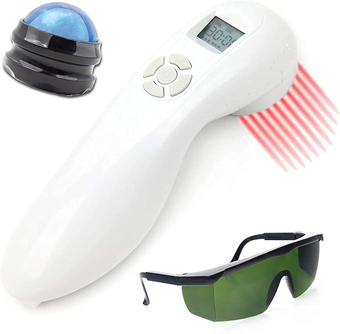 Cold Laser Pain Relief Solution for Home use to Treat Back Neck Shoulder and Joints Pain. This Device is Ideal for Wound Healing Sports Injuries Nerve Regeneration and Rehabilitation Therapy.