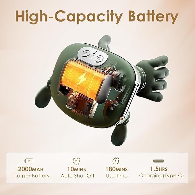 Bionic Hand Neck &amp Shoulder Massager with Heat 5D Shiatsu Kneading Deep Tissue Electric Neck Back Massager 2026 New Portable Simulated Human Fingers Massager for Pain Relief Muscle Relaxation
