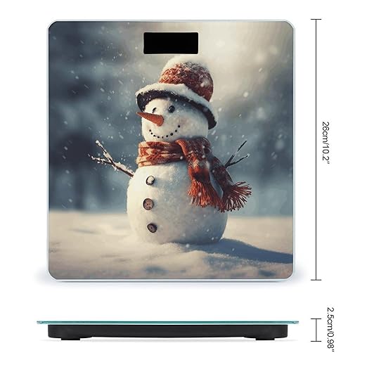 Digital Bathroom Scale for Body Weight Scale with Bright LCD Display High Accuracy Step-On Technology Auto On/Off Snowman in The Snow Digital Scales 400 Lbs /180kg