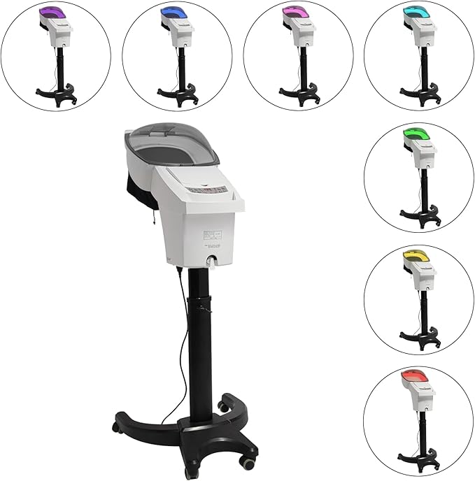 Hair Steamer 700W Hairdressing Care Hood Color Processor with LCD Panel &amp 4 Foot Wheels Professional Standing Steamer with Hair Protective Cover for Hair Dye Hair Care Oil Treatment 110V