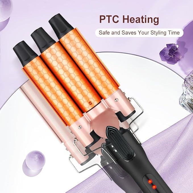 Curling Iron Wand Multiple Combination SetsFast Heating Hair Wand Curler in All Hair Type ((Set 5) 3 in 1)