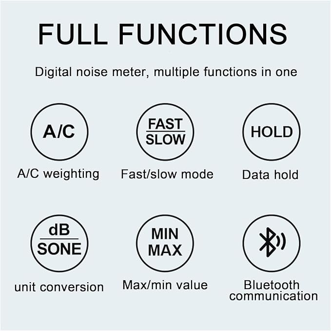 Decibel Meter Digital Sound Level Meter Portable SPL Meter 30dB to 130dB MAX Data Hold with LCD Display Backlight A/C Weighted for Home Factories