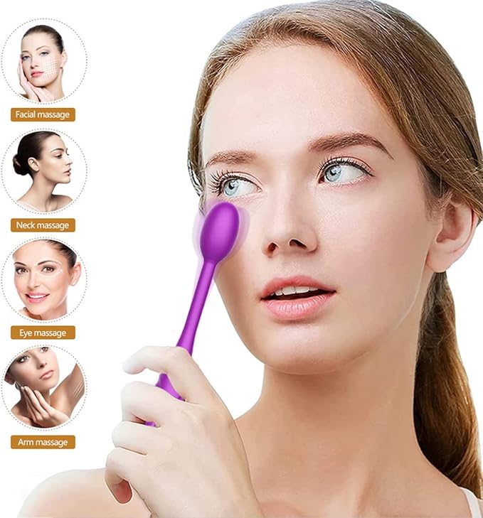 Handheld Eye Massager with Waterproof &amp Rechargeable &amp Personal face Massager for Relieving Eyes Dark CirclesPuffinessFatigue -Purple