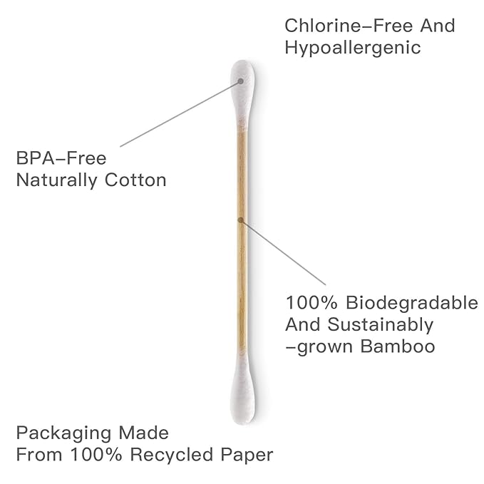 Bamboo Charcoal Toothbrushes 12 Count with Natural Dental Floss Picks 200 Count &amp Bamboo Cotton Swabs 500 Count