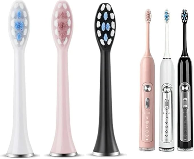 Compatible for SUBORT Bair Replacement Toothbrush Heads - Fits S7/X7/X7S/X11/X11S Nozzles Bristles Accessories(8pcs Black)