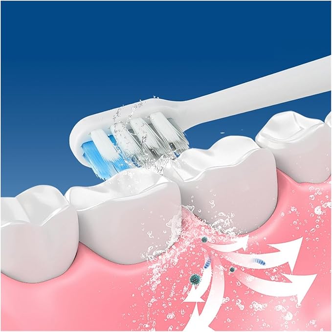 4/8Pcs Compatible for Xiaomi Electric Toothbrush HeadCompatible for Mijia Sonic T200/200C Replacement Brush Head MES606 Soft Bristle(White 8Pcs)