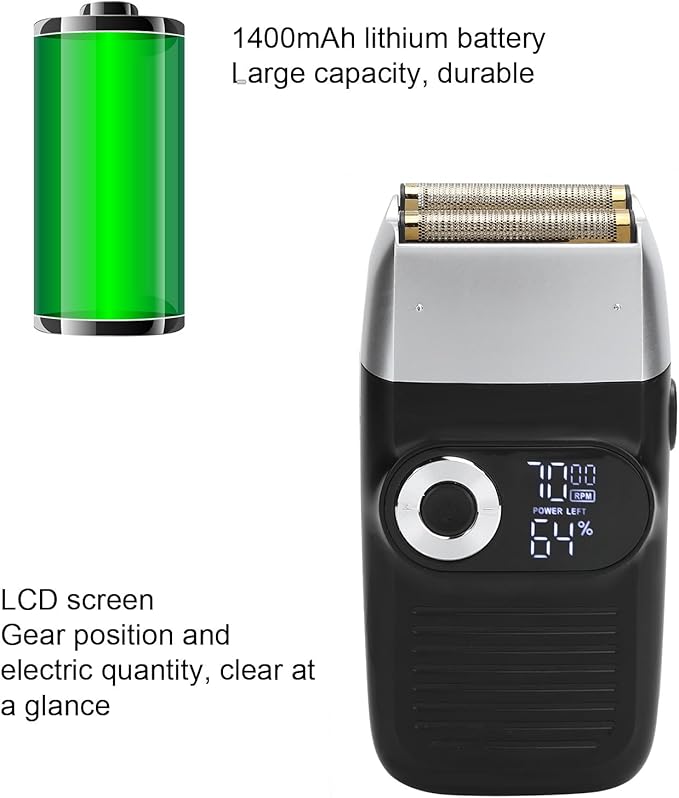 Double Foil Rechargeable Electric Electric Shavers for Men Low Noise Powerful Electric Foil and Bald Shavers Beard Trimmer for Close Smooth Shaving
