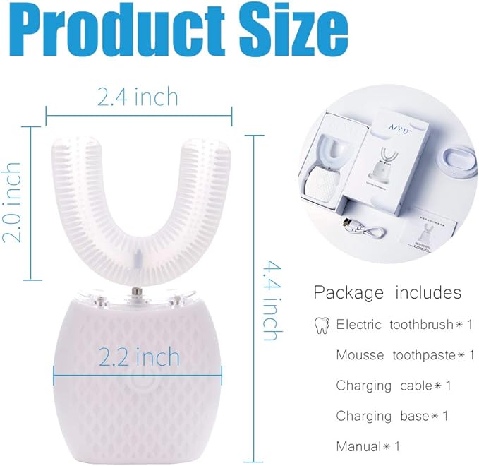 Ultrasonic Toothbrush for Adults Automatic Electric Toothbrush Portable Washable Soft Bristles 30s Automatic Timer Wireless Charging Dual-Use for Travel &amp Home