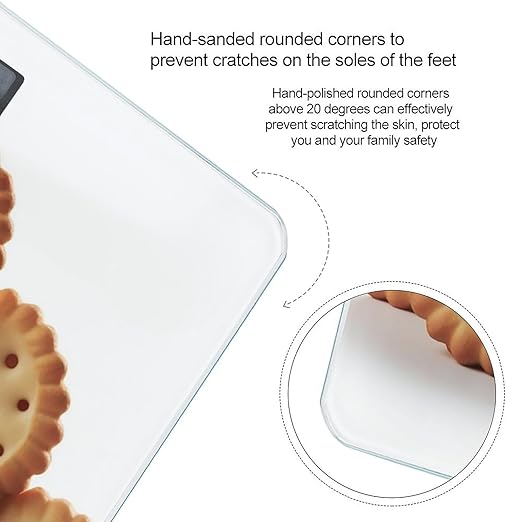 Food Chip Biscuits Scale for Body Weight Digital Bathroom Scale Toughened Glass High Precision Scales for Body Weight with Large LCD Backlight Display Weight Scales