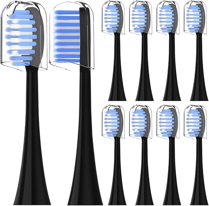 Replacement Toothbrush HeadsCompatible for Black Series Electric(10pcs)(Black)