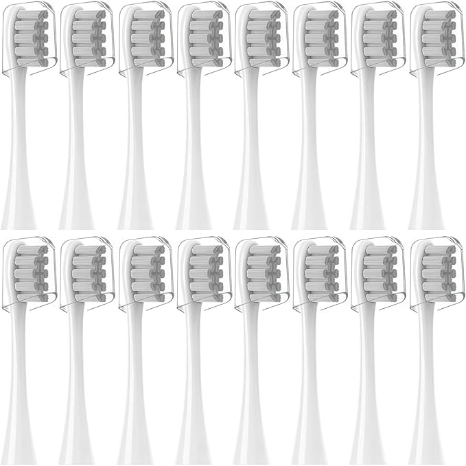 16pieces Replacement Brush Heads Compatible with Oclean SonicX/X Pro/ Z1/ SE / F1 / One / PW01/03/05/07/09 P5 Electric Toothbrush Heads(16 Black)