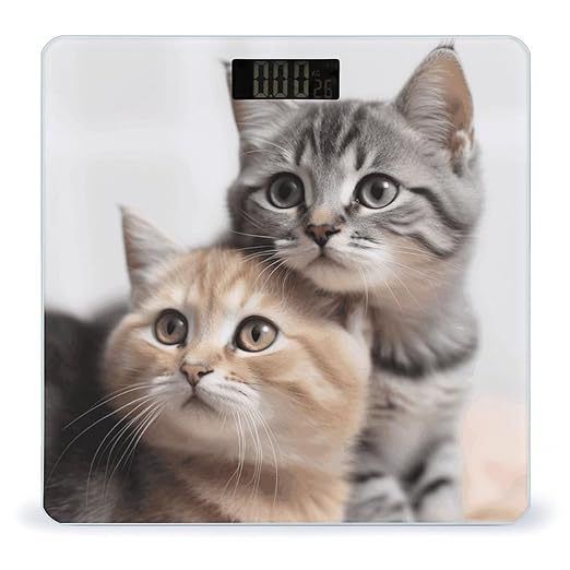 Cats Scale for Body Weight Safe Rounded Corners Tempered Glass Digital Bathroom Scale LED Display 400lb Capacity Weight Scales with High Precision Sensors