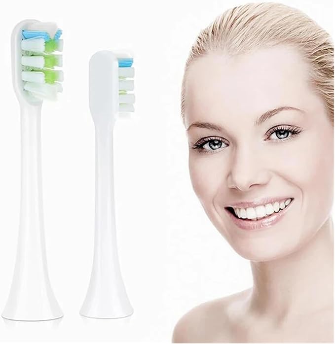 10pcs Replacement Toothbrush Head Compatible for Xiaomi Soocas Electric Sonic Individual Packing Soft Bristle Brush(10PCS White)