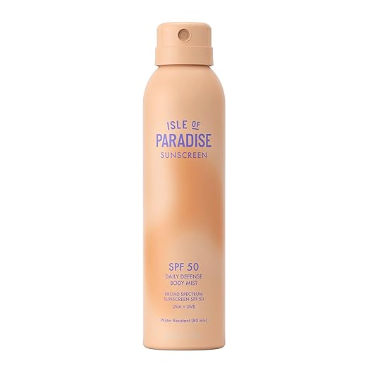 Isle of Paradise Daily Defense Body Mist SPF Invisible Hydrating Sunscreen Spray For Body Broad Spectrum UVA/UVB Protection Water-Resistant Fast-Absorbing Formula 6 fl. oz/177 ml Bottle