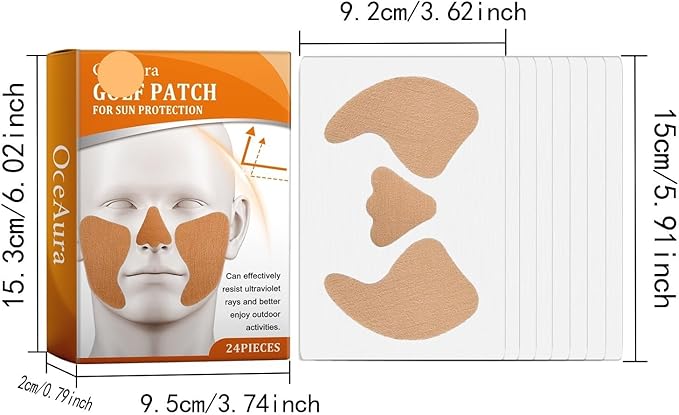 Protection Sunblock Patches - Instant UV Shield for Face Ideal for Running Hiking Golfing &amp All Outdoor Adventures(2PCS)